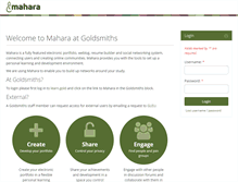 Tablet Screenshot of mahara.gold.ac.uk
